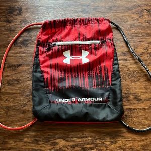 Under Armour drawstring bag red black white workout bag